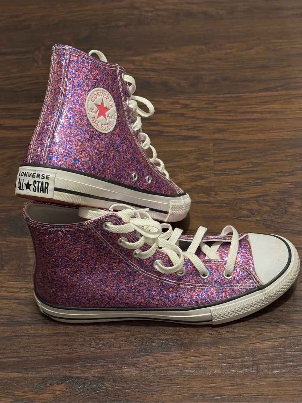 Converse High-Top Glitter Sneakers - Purple